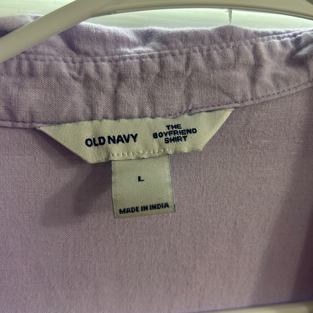 Old Navy Lavender Button-Down Shirt - Picture 3 of 3